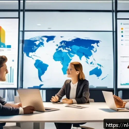 Home 33 마케팅관리사 자격증 취득 후 해외 진출 가능성 - A professional international marketing team meeting in a modern office setting, featuring diverse ad...