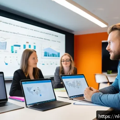Home 30 마케팅관리사 취득 후 커리어 멘토링 참여 - A modern professional office setting in Amsterdam, featuring a diverse group of young marketing prof...